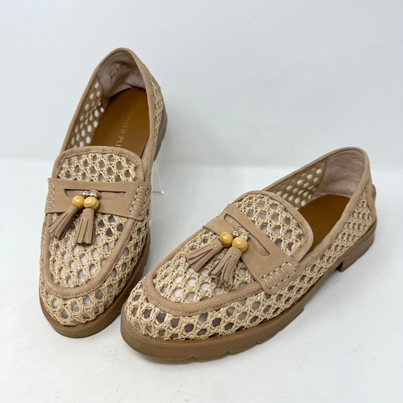 Donald Pliner Lenny Woven Raffia Tassel Loafer 9.5 - Picture 1 of 9